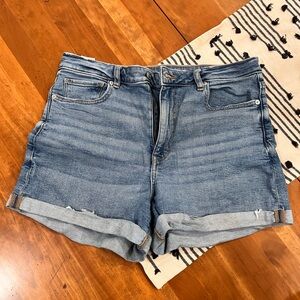 American Eagle Outfitters Light Blue Denim Mom Shorts